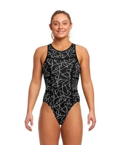 Funkita Ladies Hi Flyer One Piece Texta Mess -Swimming Race Suits Shop FKS003L TEXTA MESS 01
