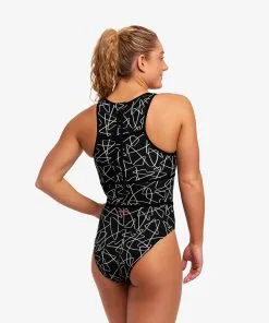 Funkita Ladies Hi Flyer One Piece Texta Mess -Swimming Race Suits Shop FKS003L TEXTA MESS 07