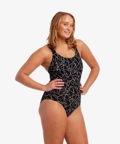 Funkita Ladies Form One Piece Brace Me Back Texta Mess