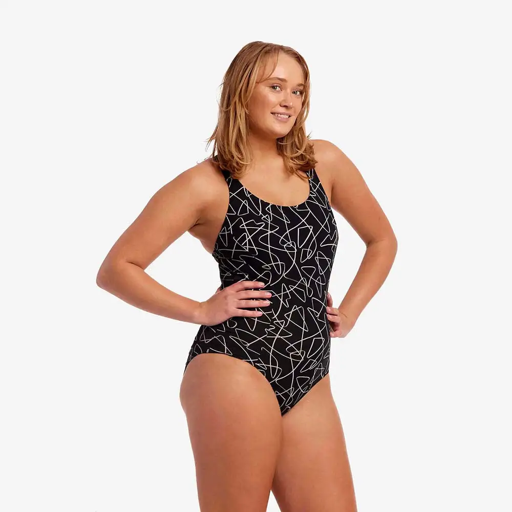 Funkita Ladies Form One Piece Brace Me Back Texta Mess 1 Funkita Ladies Form One Piece Brace Me Back Texta Mess