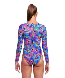 Funkita Ladies Peacock Paradise Long Shot One Piece -Swimming Race Suits Shop FKS060L PEACOCK PARADISE 02