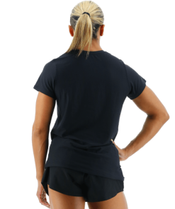 TYR Airtec™ Women's Short Sleeve Tee - Black -Swimming Race Suits Shop FPTSO3A 001 main02
