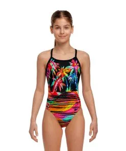 Funkita Girls Diamond Back Sunset City -Swimming Race Suits Shop FS11G SUNSET CITY 01