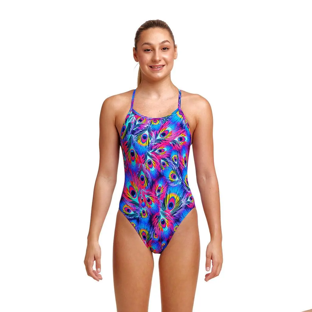 Funkita Girls Peacock Paradise Single Strap One Piece 2 Funkita Girls Peacock Paradise Single Strap One Piece - Image 2