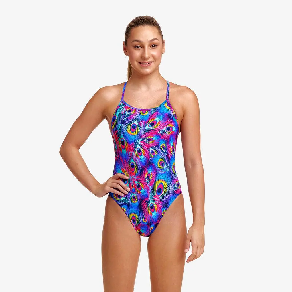 Funkita Girls Peacock Paradise Single Strap One Piece 1 Funkita Girls Peacock Paradise Single Strap One Piece