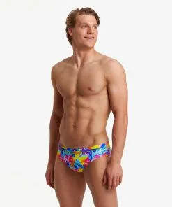 FUNKITA Funky Trunks Mens Classic Briefs Swirl Stopper -Swimming Race Suits Shop FT35M SWIRL STOPPER 10