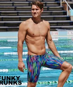 Funky Trunks Mens Training Jammers Rain Down