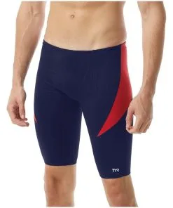 TYR Hexa Durafast Elite® Curve Splice Navy/Red Jammer