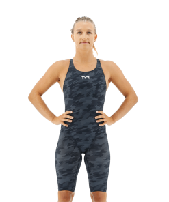 TYR Thresher Camo Black Open Back Knee Race Suit