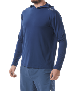 TYR Mens Hooded SunDefense Navy Long Sleeve Shirt