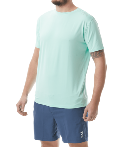 TYR Mens SunDefense Mint Short Sleeve Shirt