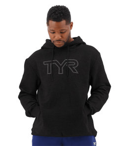 TYR Men Big Outline Logo Hoodie Black/Silver