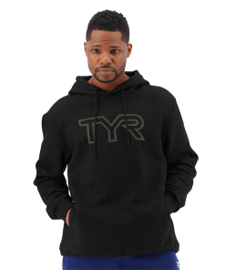 TYR Men Big Outline Logo Hoodie Black/Silver 5 TYR Men Big Outline Logo Hoodie Black/Silver -Swimming Race Suits Shop TYRMHR3A 903 alt03