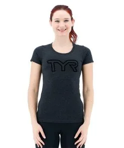 TYR Womens Charcoal/Black Big Outline T-Shirt