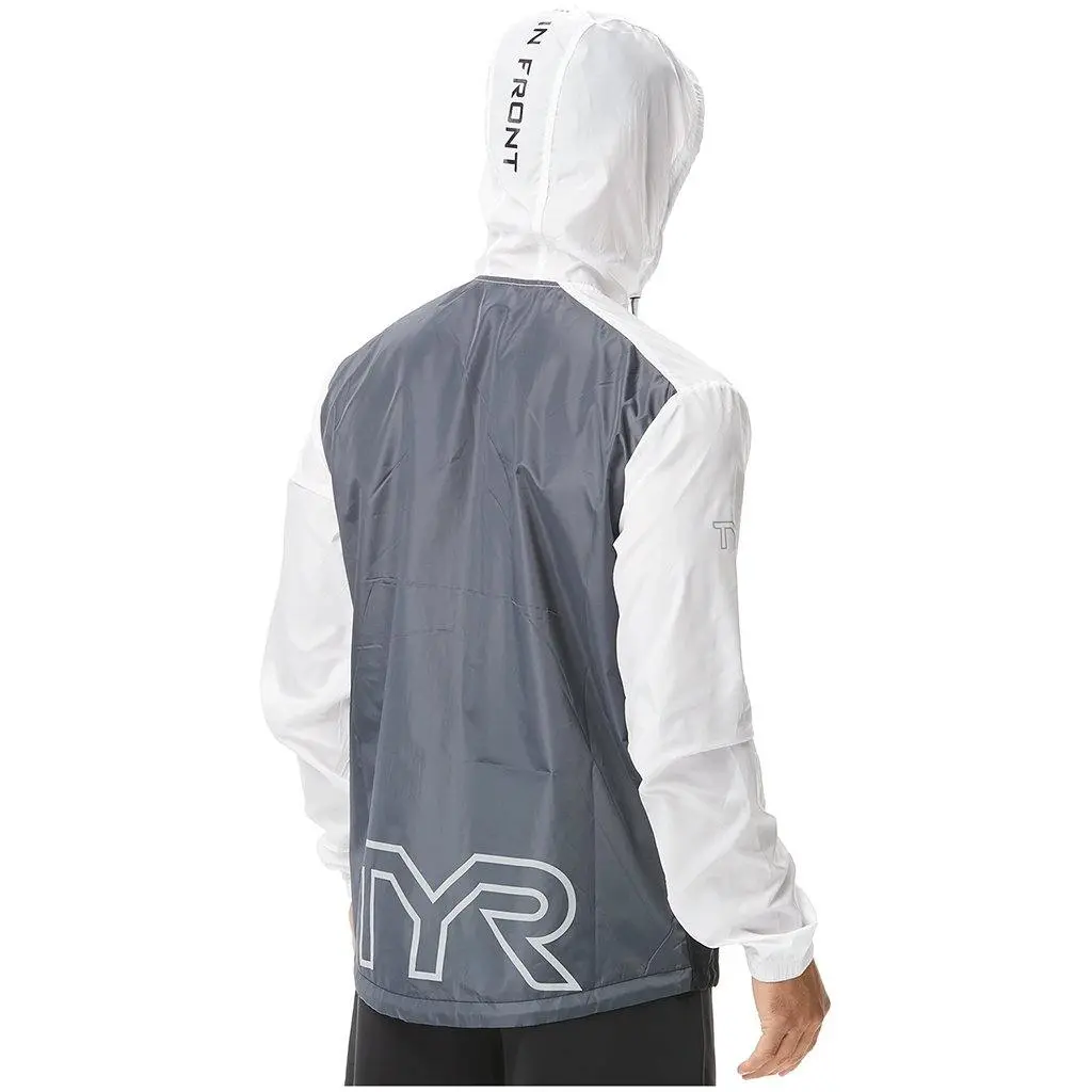 TYR Mens White Elite Windbreaker 3 TYR Mens White Elite Windbreaker - Image 3