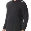 TYR Mens Hooded SunDefense Black Long Sleeve Shirt