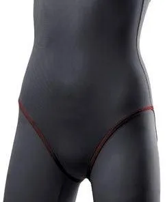 TYR Thresher Grey/Red Open Back Knee Race Suit