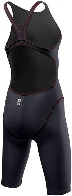 TYR Thresher Grey/Red Open Back Knee Race Suit 2 TYR Thresher Grey/Red Open Back Knee Race Suit - Image 2