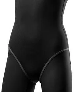 TYR Thresher Black/Grey Open Back Knee Race Suit